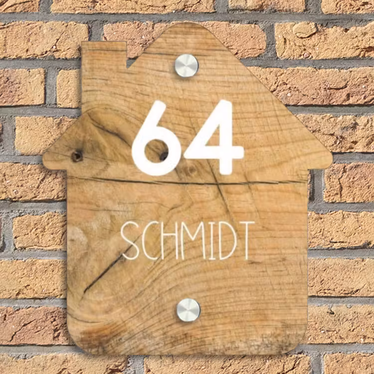 Hout - Modern Naambord Huisje klein -sfeer5