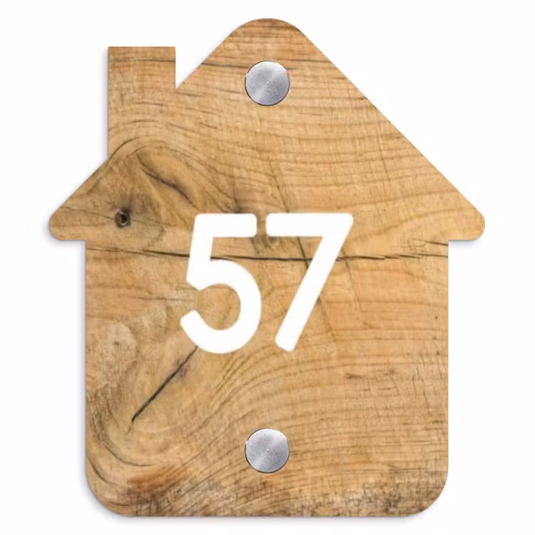 Hout - Traditioneel Naambord Huisje klein -3d