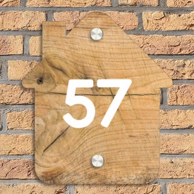 Hout - Traditioneel Naambord Huisje klein -sfeer5