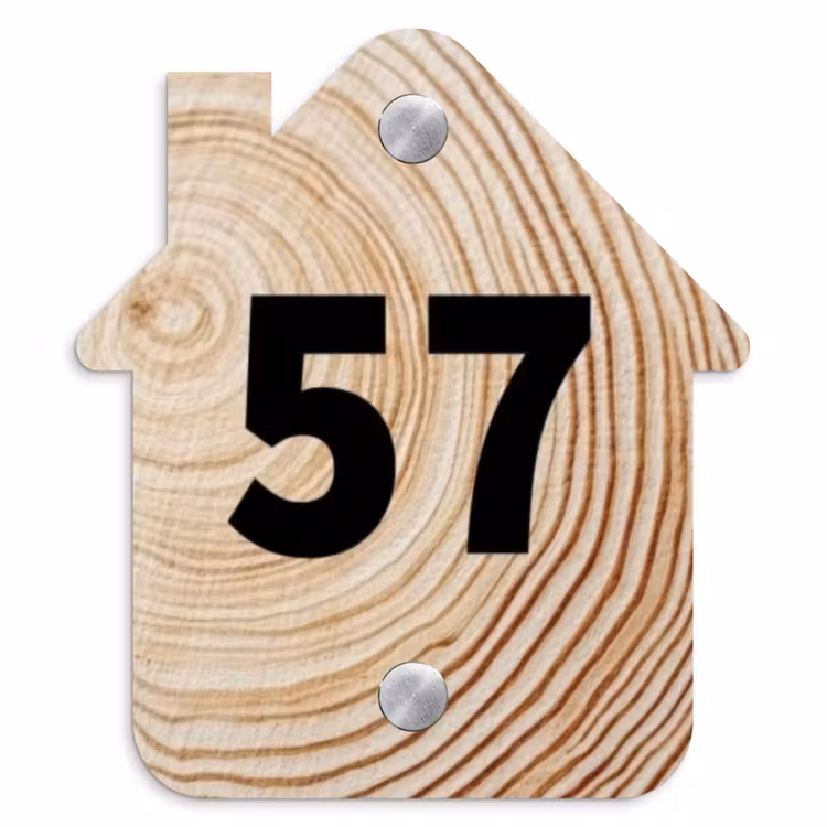 Holzmaserung - Traditionell Naambord Huisje klein -3d
