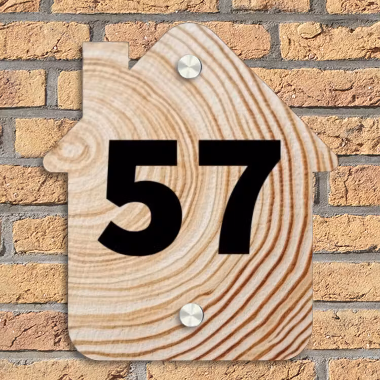 Holzmaserung - Traditionell Naambord Huisje klein -sfeer5