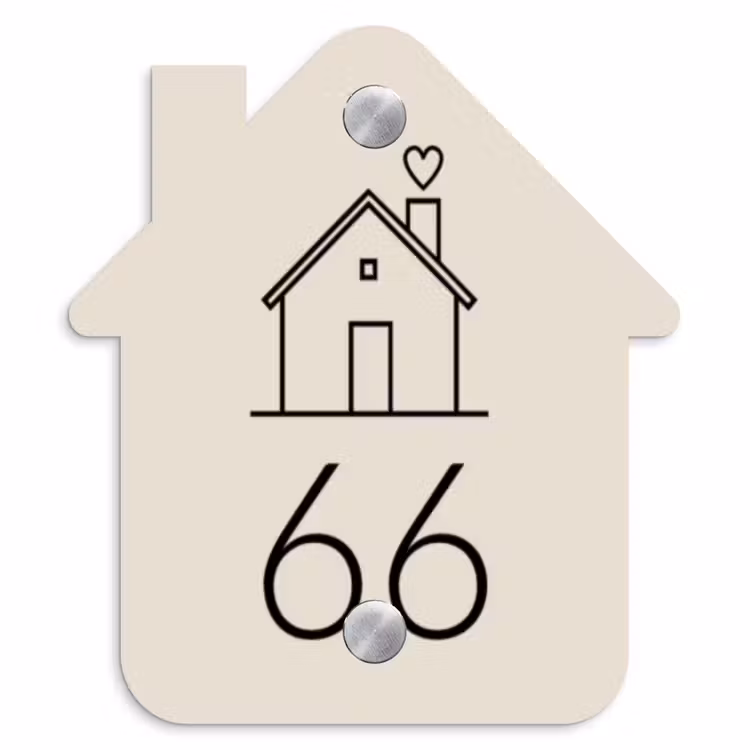 Huis illustratie - Traditioneel Naambord Huisje klein -3d