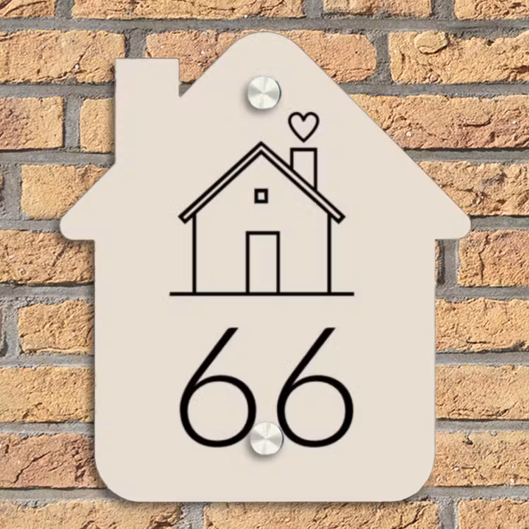 Huis illustratie - Traditioneel Naambord Huisje klein -sfeer5
