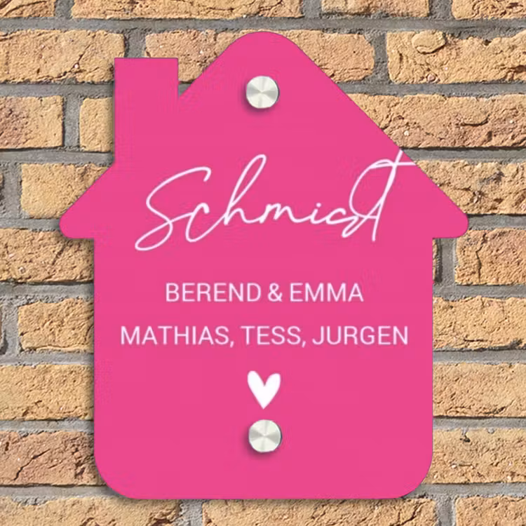 Knallrosa - Klassisch Naambord Huisje klein -sfeer5