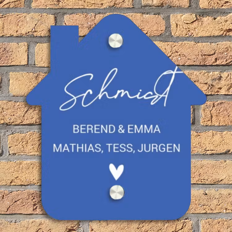 Kobaltblauw - Sierlijk Naambord Huisje klein -sfeer5