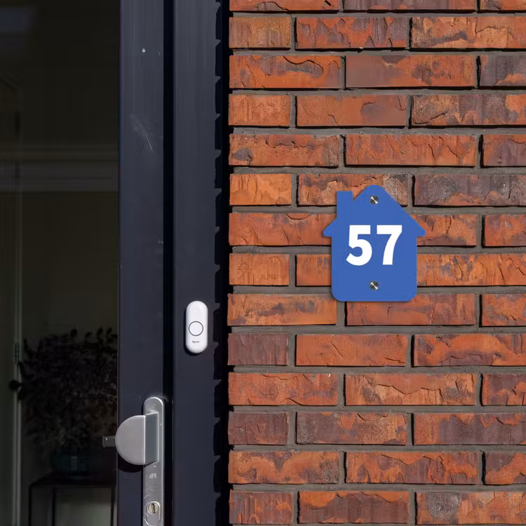 Kobaltblauw - Traditioneel Naambord Huisje klein -sfeer2