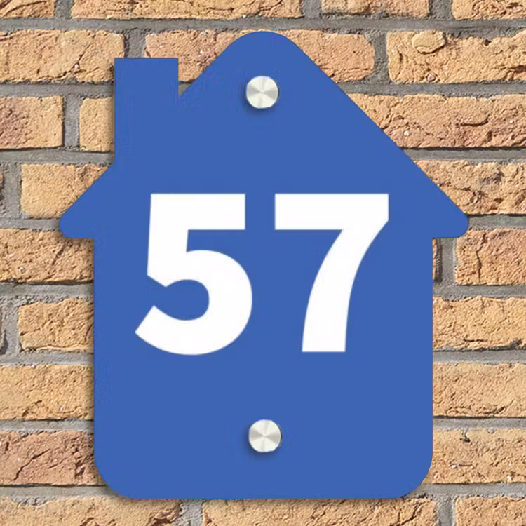 Kobaltblauw - Traditioneel Naambord Huisje klein -sfeer5