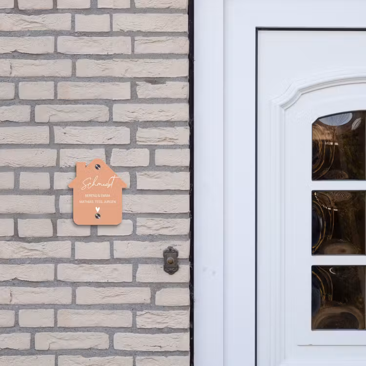 Zalmroze - Sierlijk Naambord Huisje klein -sfeer1