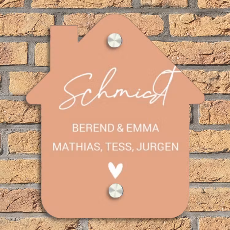 Zalmroze - Sierlijk Naambord Huisje klein -sfeer5