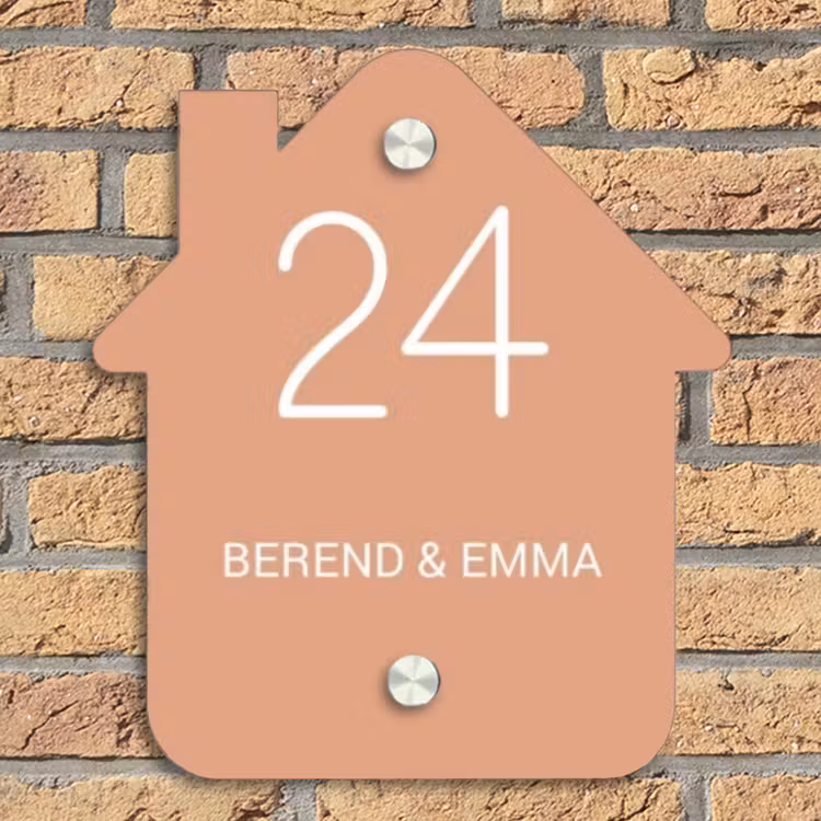 Zalmroze - Klassiek Naambord Huisje klein -sfeer5