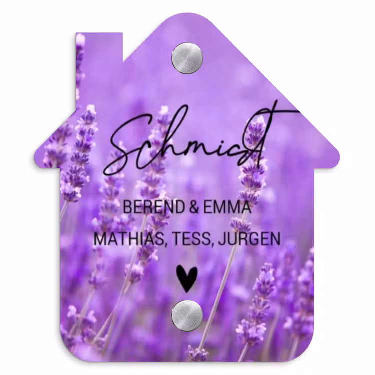 Lavendel - Sierlijk Naambord Huisje klein -3d