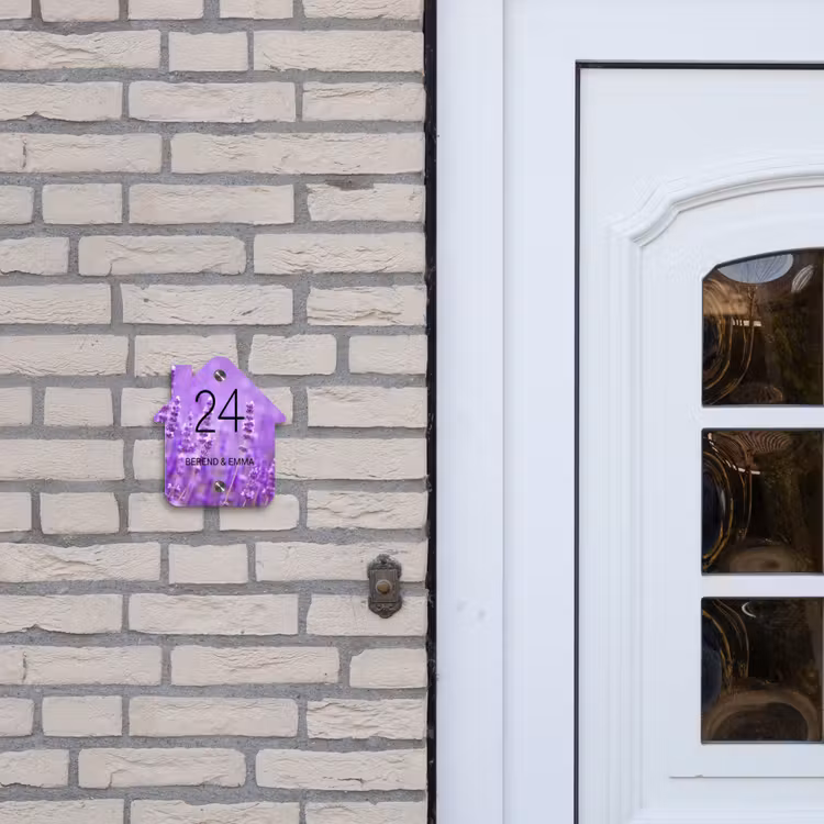 Lavendel - Klassiek Naambord Huisje klein -sfeer1