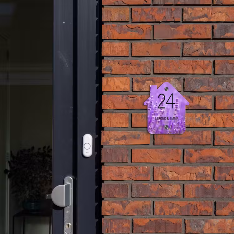 Lavendel - Klassiek Naambord Huisje klein -sfeer2