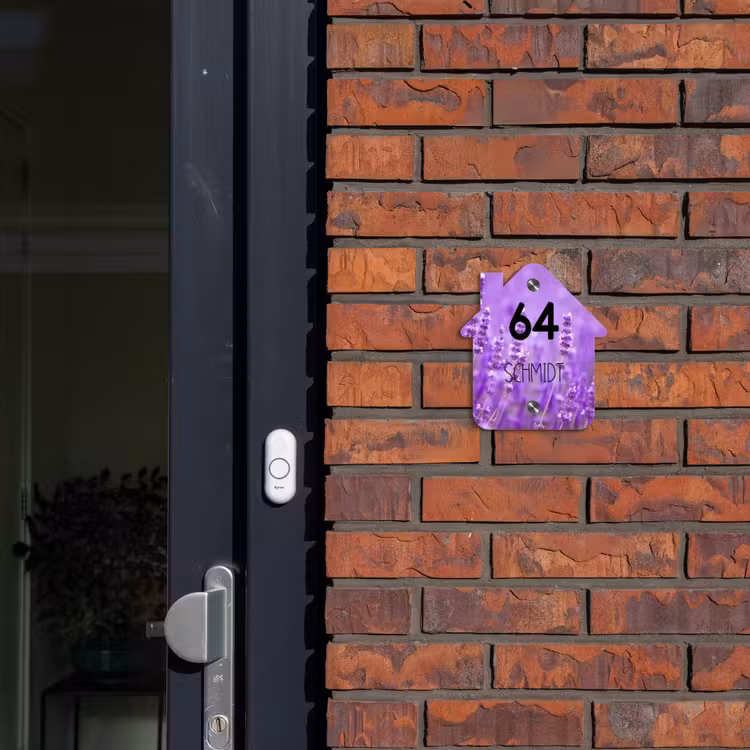 Lavendel - Modern Naambord Huisje klein -sfeer2