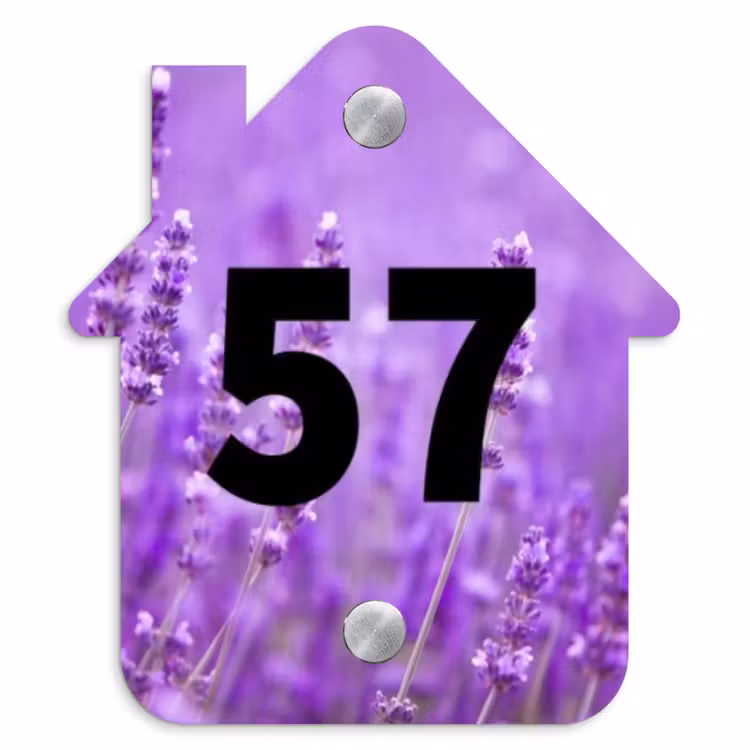 Lavendel - Traditioneel Naambord Huisje klein -3d