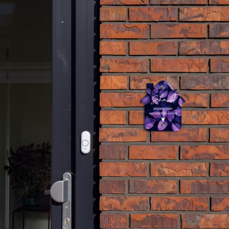 Paarse bladeren - Sierlijk Naambord Huisje klein -sfeer2
