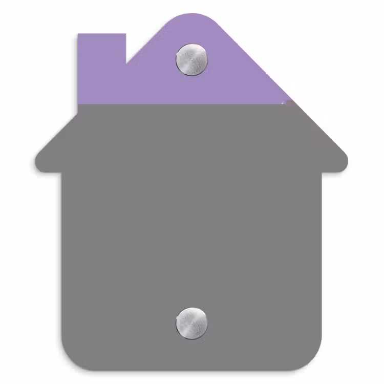 Paars - Sierlijk Naambord Huisje klein -3d