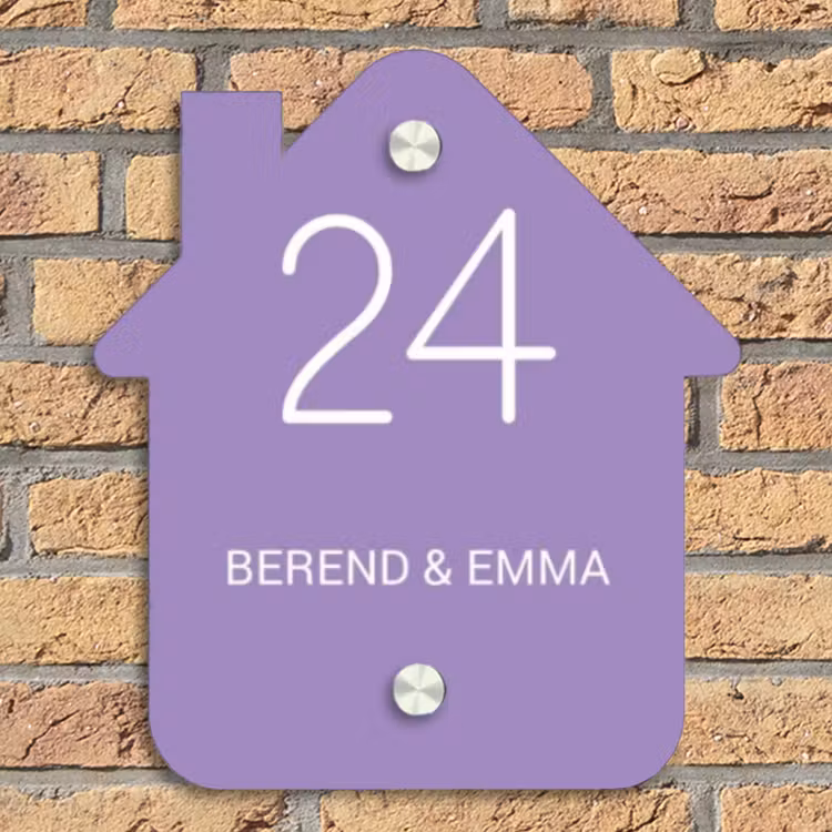 Paars - Klassiek Naambord Huisje klein -sfeer5