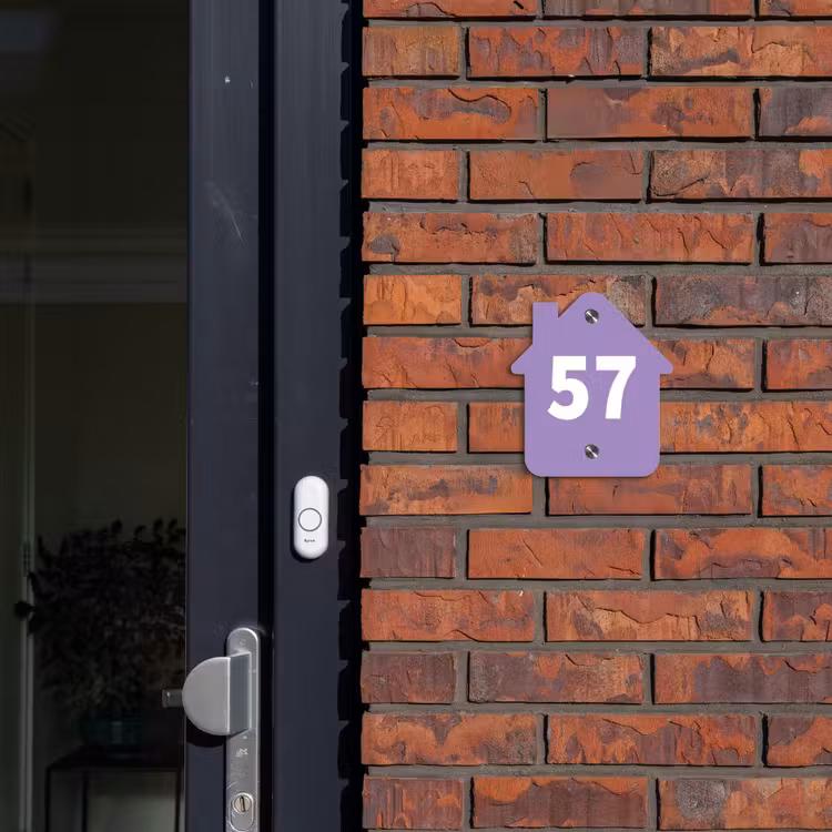 Paars - Traditioneel Naambord Huisje klein -sfeer2