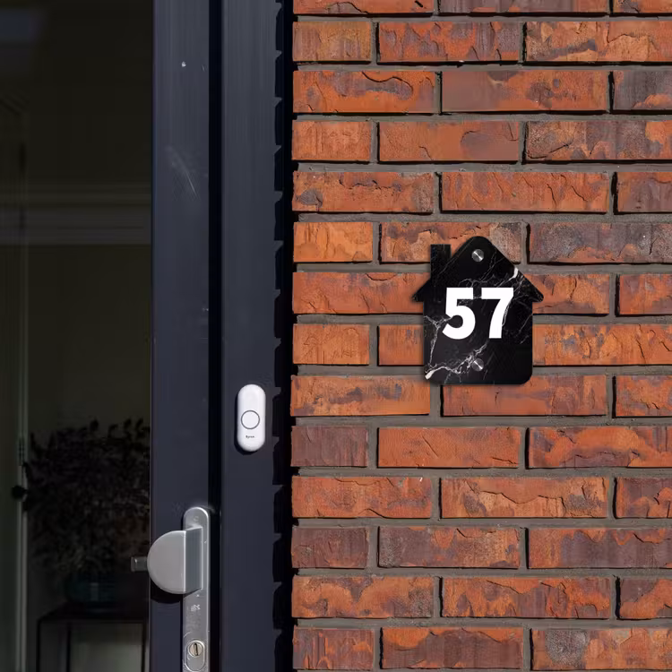 Marmer - Traditioneel Naambord Huisje klein -sfeer2
