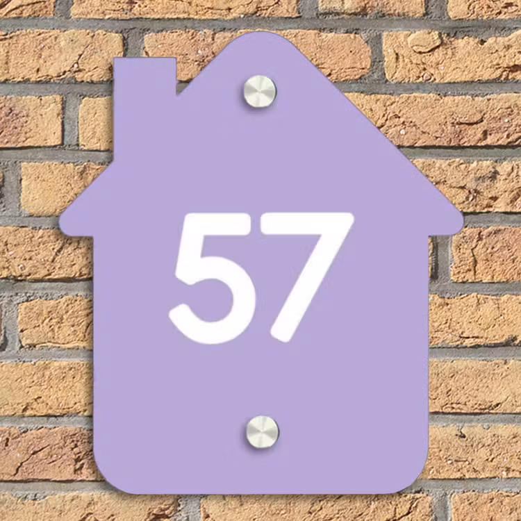 Effen - Lila - Traditioneel Naambord Huisje klein -sfeer5
