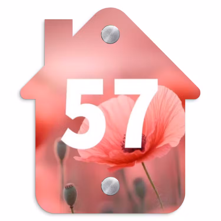 Klaproos - Traditioneel Naambord Huisje klein -3d