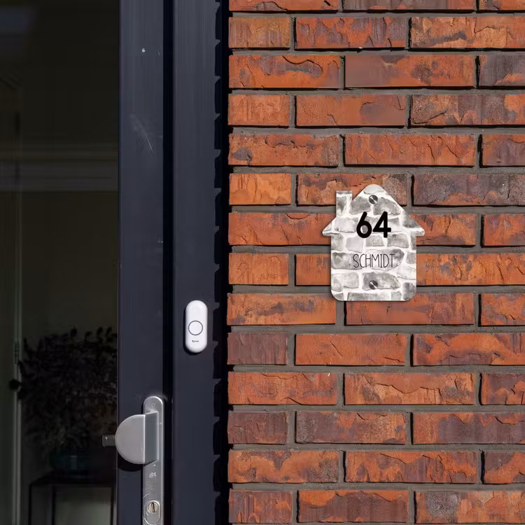 Natuurstenen - Modern Naambord Huisje klein -sfeer2