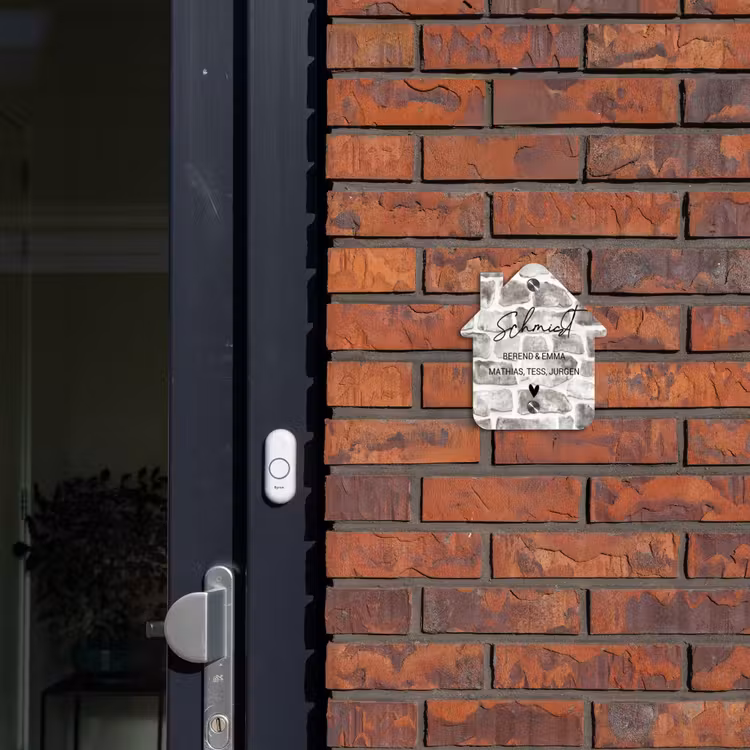 Natuurstenen - Sierlijk Naambord Huisje klein -sfeer2