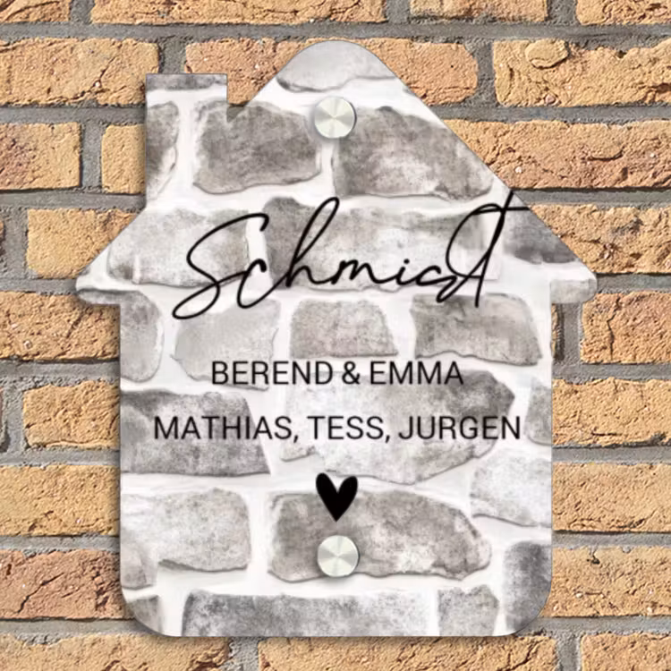 Natuurstenen - Sierlijk Naambord Huisje klein -sfeer5