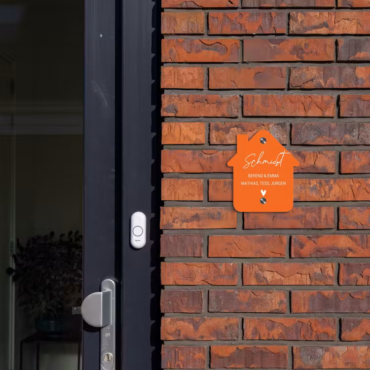 Oranje - Sierlijk Naambord Huisje klein -sfeer2