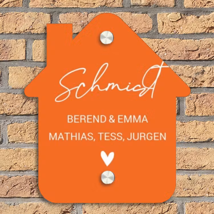 Oranje - Sierlijk Naambord Huisje klein -sfeer5