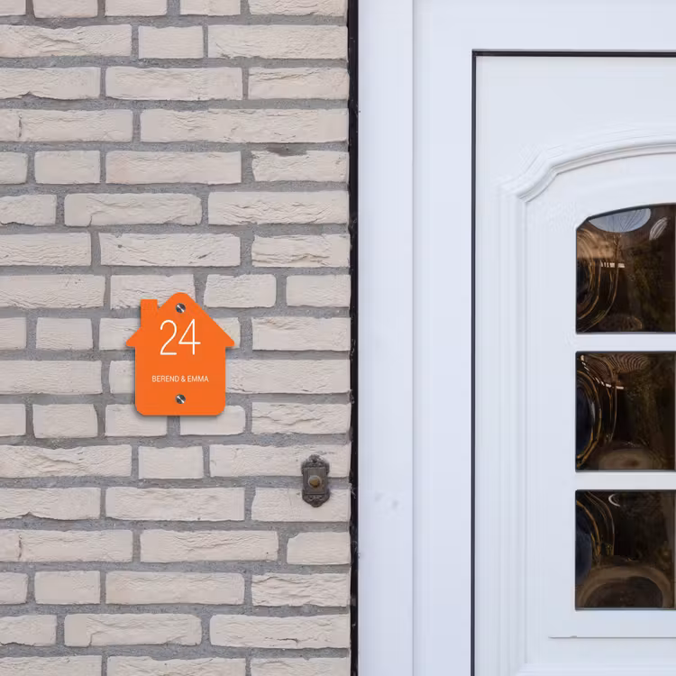 Oranje - Klassiek Naambord Huisje klein -sfeer1