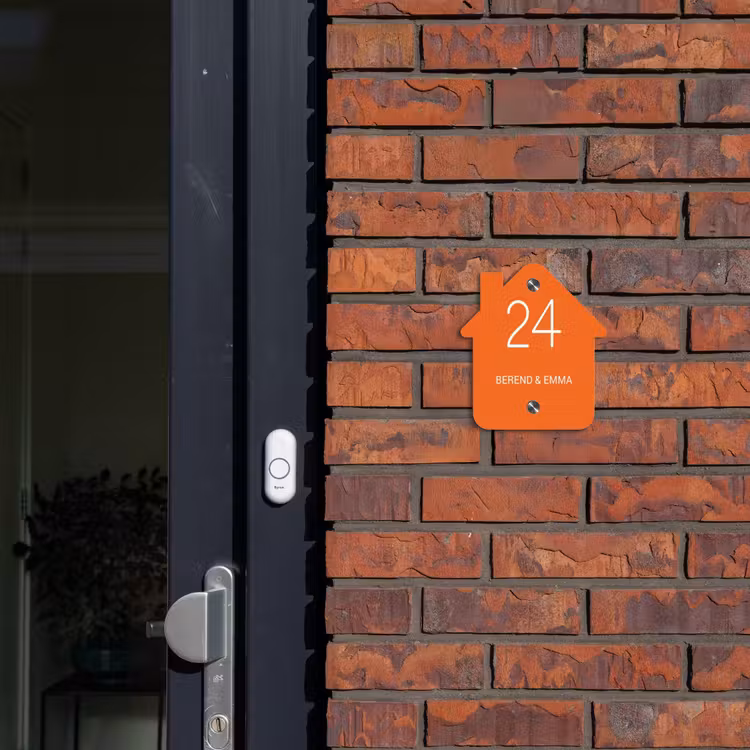 Oranje - Klassiek Naambord Huisje klein -sfeer2