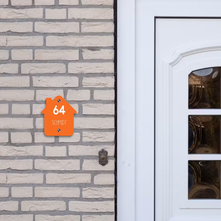 Oranje - Modern Naambord Huisje klein -sfeer1