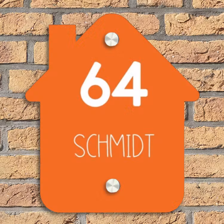 Oranje - Modern Naambord Huisje klein -sfeer5