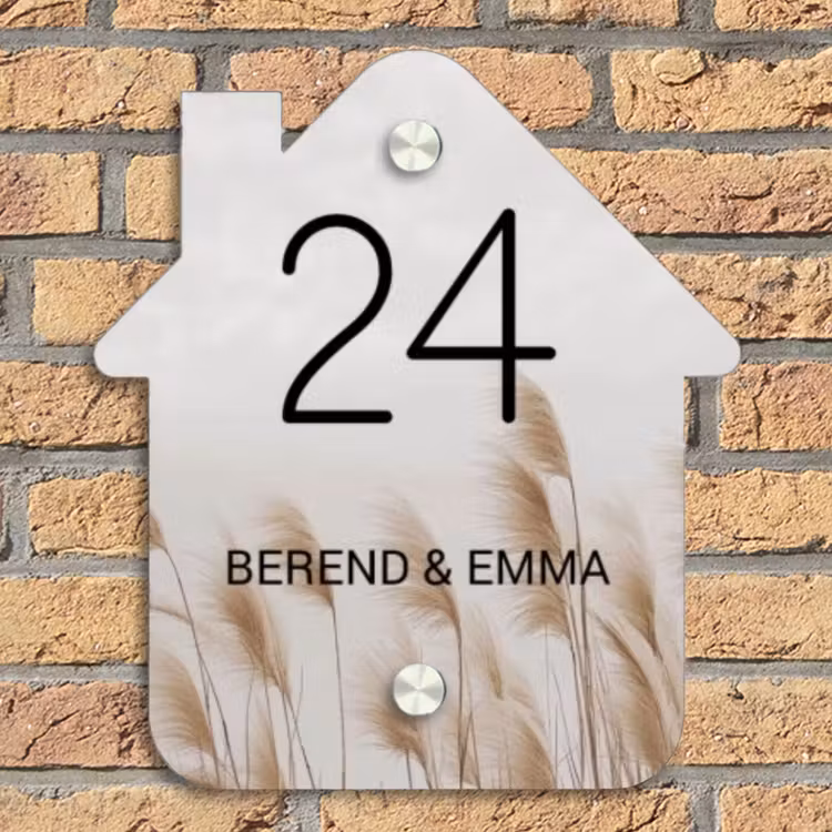 Pampasgras - Klassiek Naambord Huisje klein -sfeer5