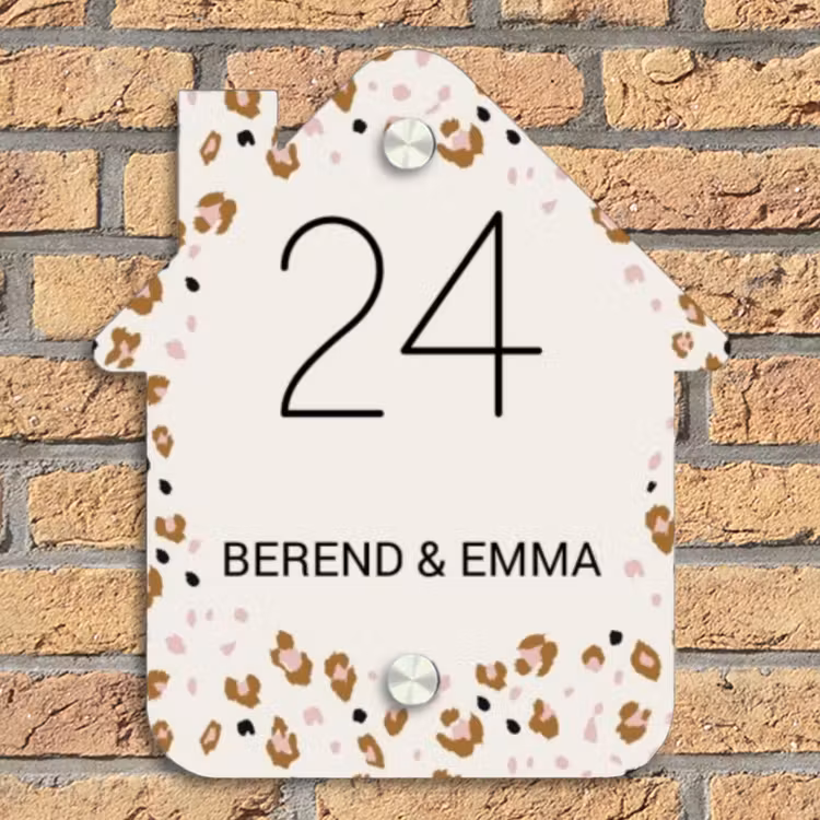 Panterprint rand - Klassiek Naambord Huisje klein -sfeer5