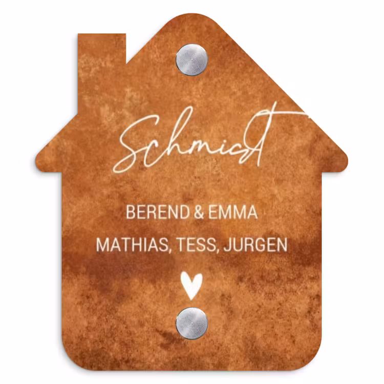 Roest - Sierlijk Naambord Huisje klein -3d