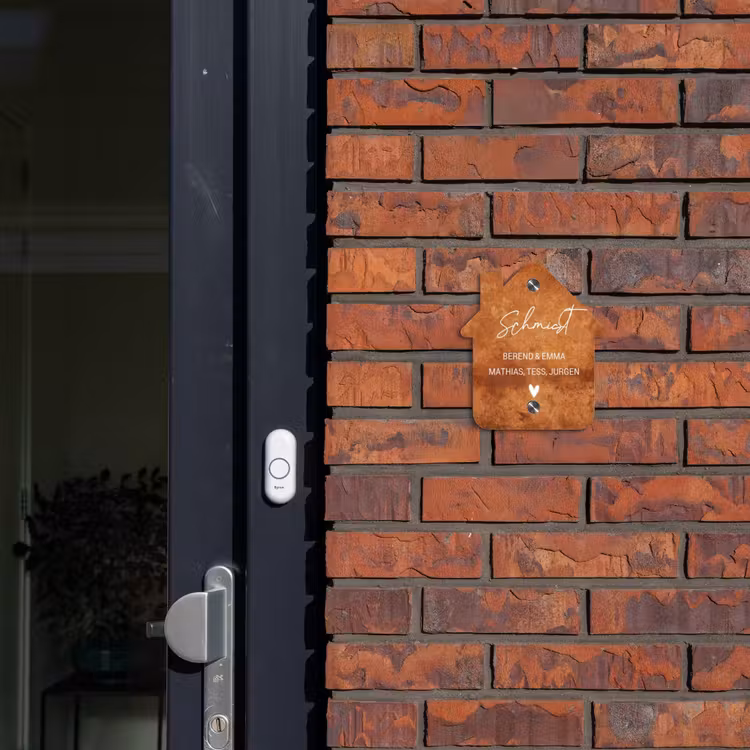 Roest - Sierlijk Naambord Huisje klein -sfeer2