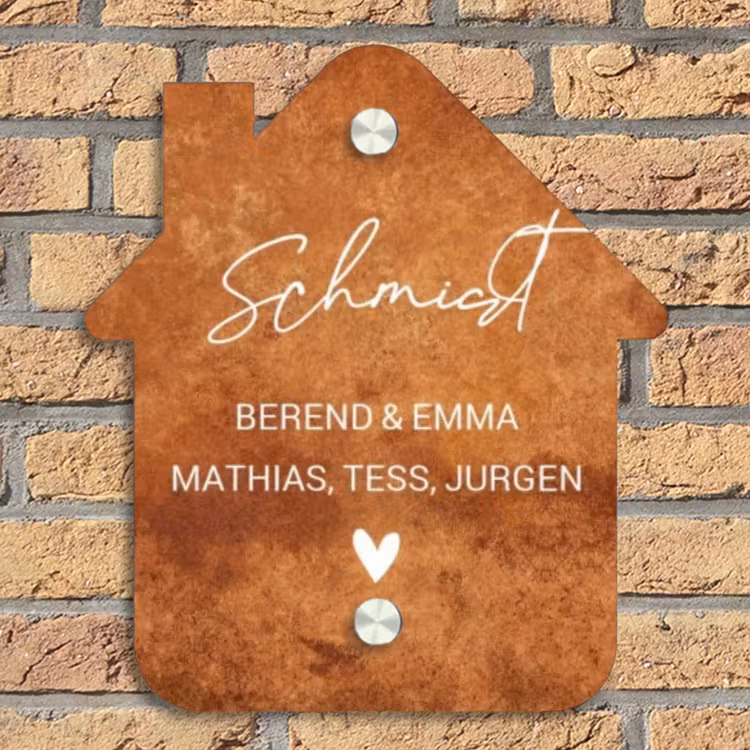 Roest - Sierlijk Naambord Huisje klein -sfeer5