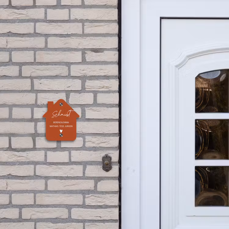 Roestbruin - Sierlijk Naambord Huisje klein -sfeer1