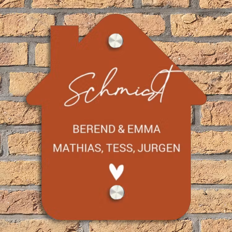Roestbruin - Sierlijk Naambord Huisje klein -sfeer5