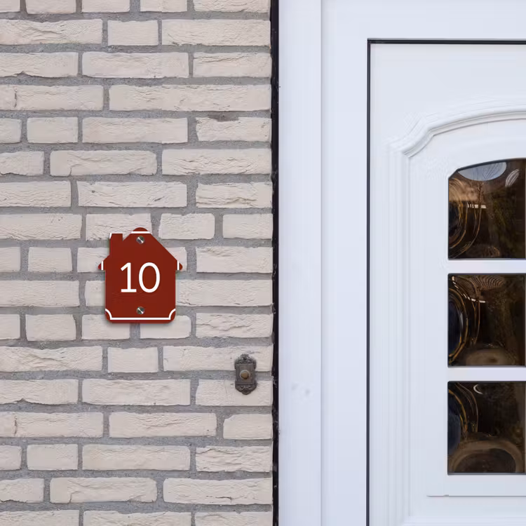 Rood - Kader - Regulier Naambord Huisje klein -sfeer1