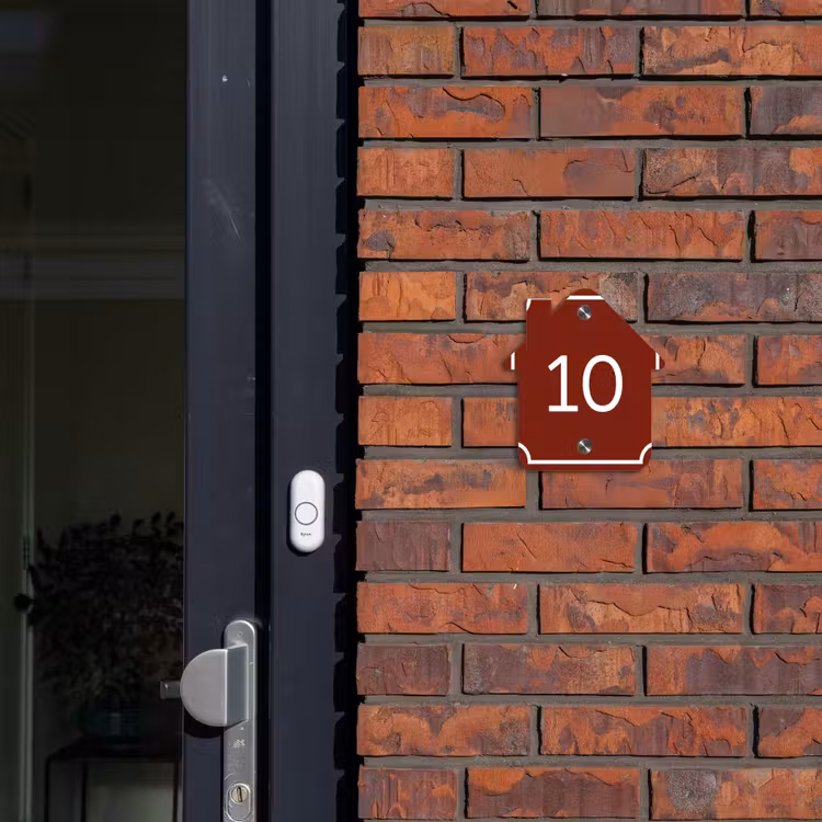Rood - Kader - Regulier Naambord Huisje klein -sfeer2