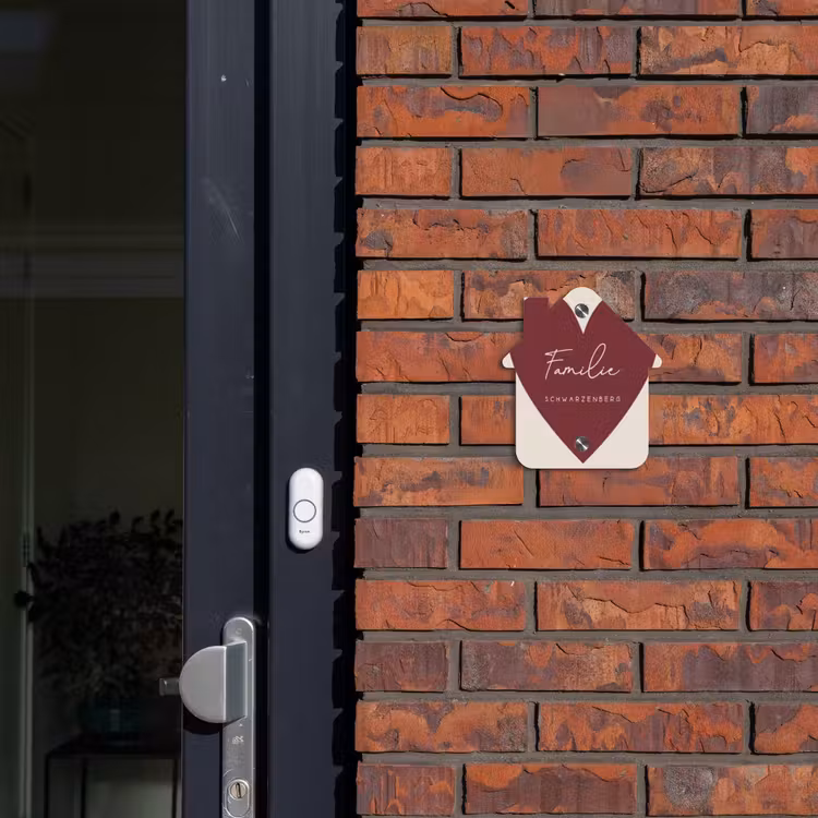 Rood hart - Sierlijk Naambord Huisje klein -sfeer2