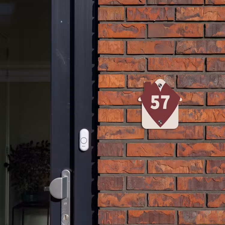 Rood hart - Traditioneel Naambord Huisje klein -sfeer2