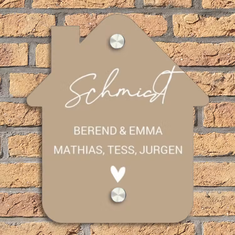 Zandkleur - Sierlijk Naambord Huisje klein -sfeer5