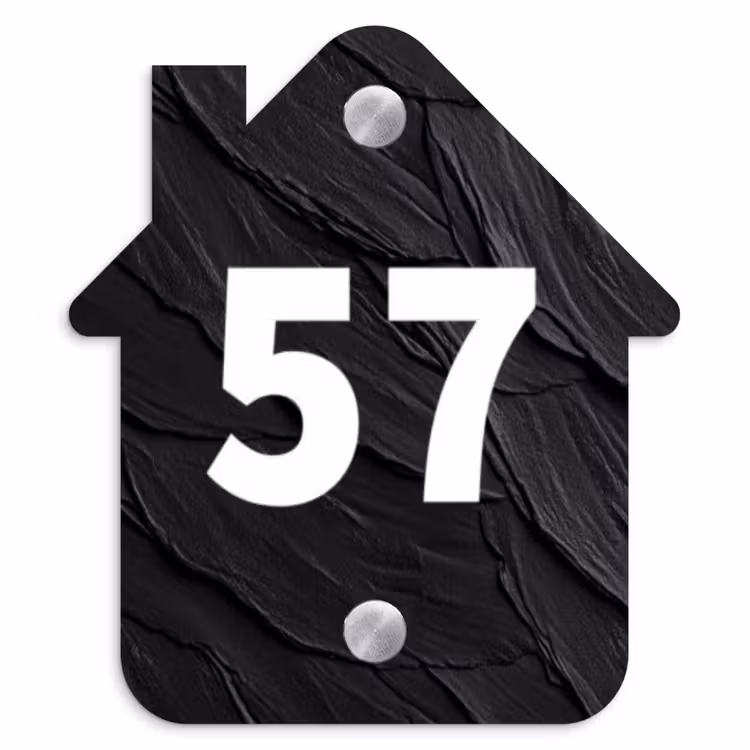 Leisteen - Traditioneel Naambord Huisje klein -3d
