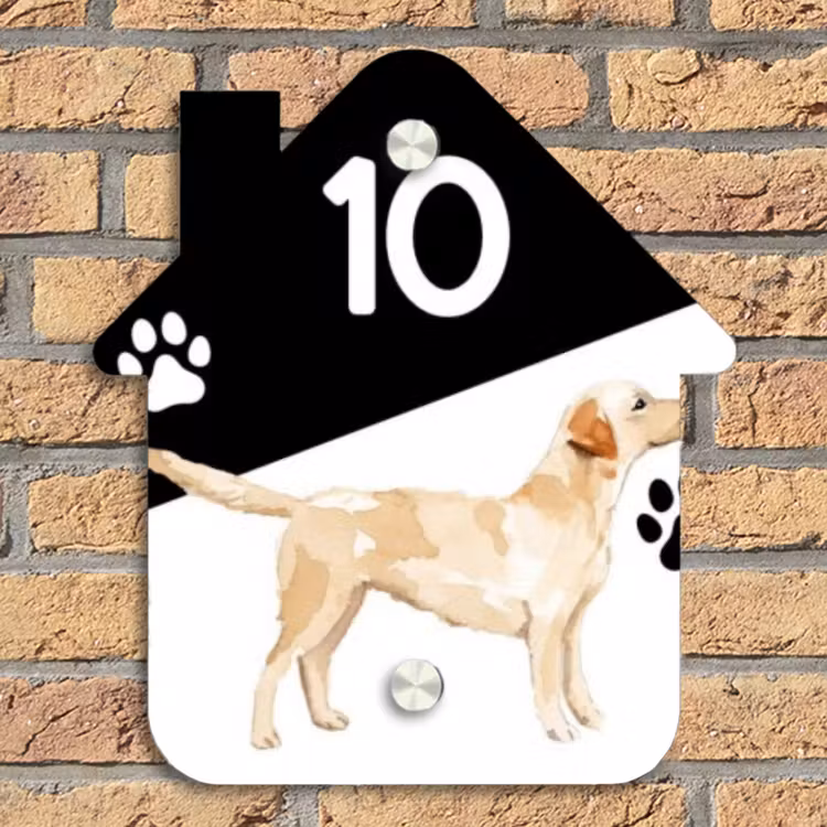 Zwart wit - Huisdier - Labrador Naambord Huisje klein -sfeer5