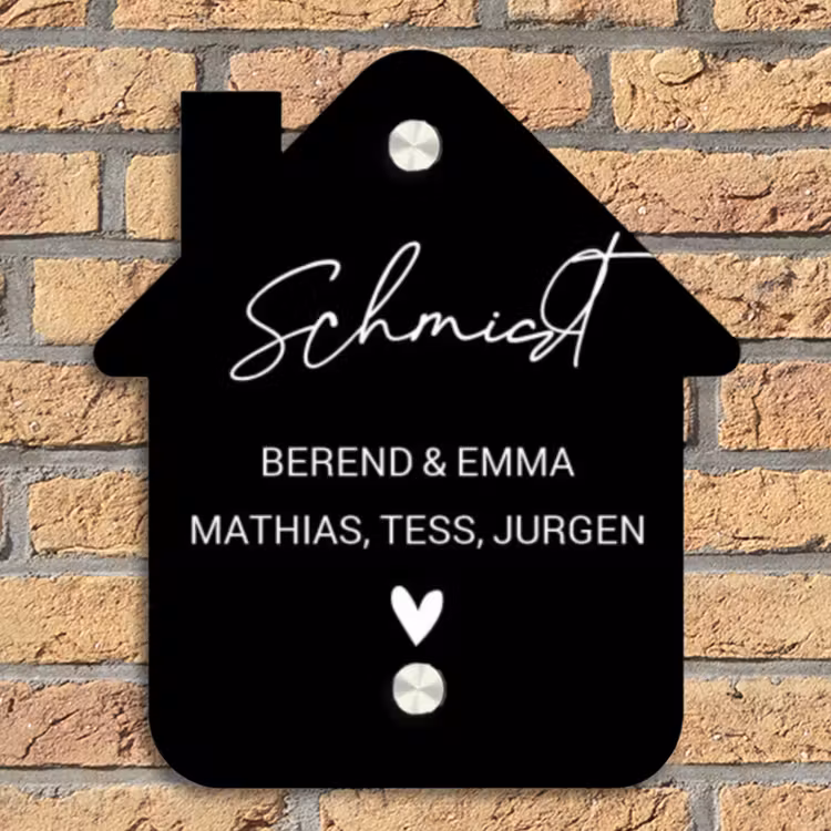 Zwart vlak - Sierlijk Naambord Huisje klein -sfeer5